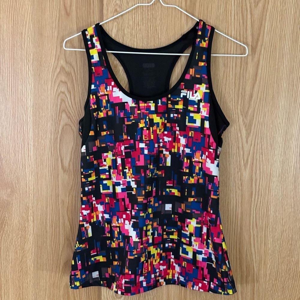 FILA Athletic Workout Colorful Graphic Tank Top